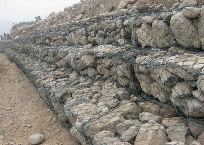 Flood Control  6 X 8 Cm Hole Gabion Mesh Basket Galfan Coated Metals 3