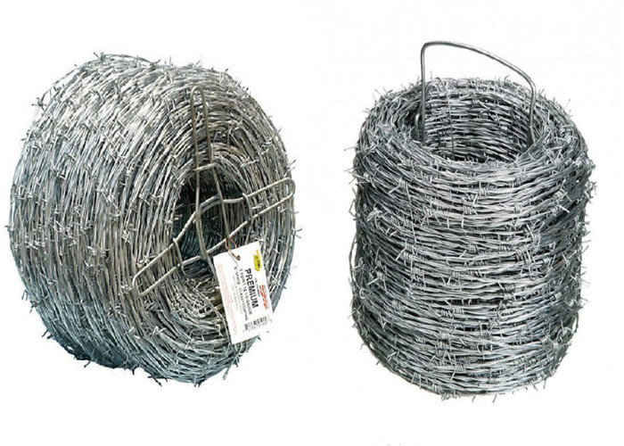 Class 1 Standard 12 5 Guage Galvanised Steel Barbed Wire 2 Points 5 Inch Spacing