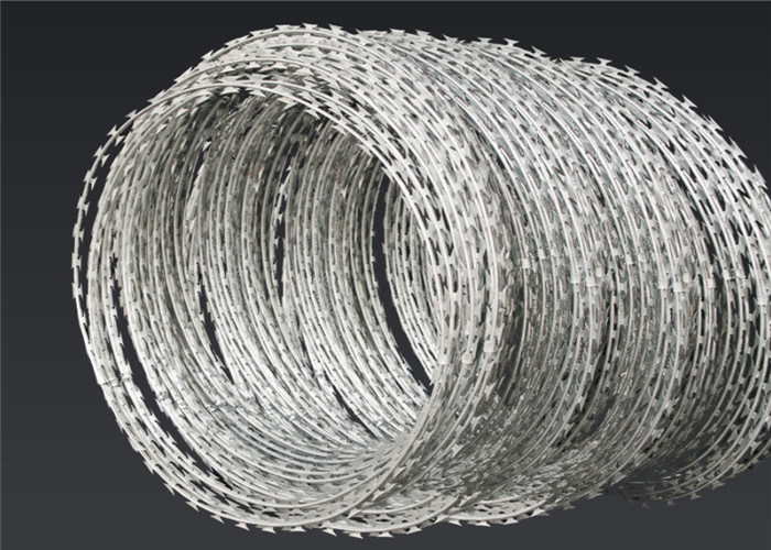 CBT65 45 Cm Barbed Wire Security Galvanized Coil Wrapped Concertina Tape