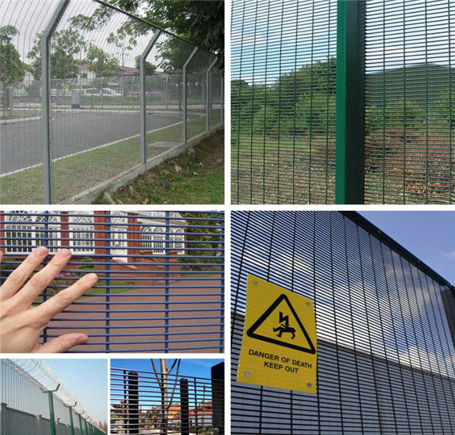 Galvanized Steel Wall Substation Anti Climb Mesh Fence 358 Clear View 1