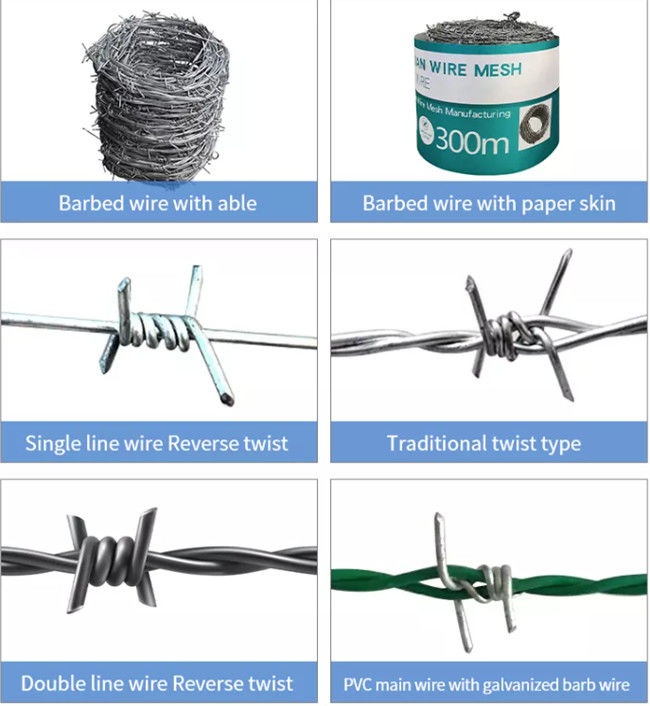 Us Standard Galvanized Barbed Wire 4 Points 5" Spacing Class 1 0