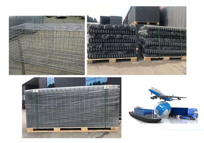Pvc Coated 1m X 1m X 1m Welded Gabion Box High Stability Steel Wire Mesh 2
