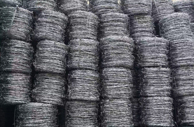 25kg 3.5mm Dia Galvanized Steel Barbed Wire 4 Point High Tensile 0