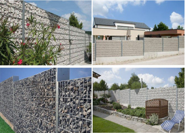 75x75mm 4mm Diameter Welded Gabion Mesh 30cm Fence Filled With Rocks 1