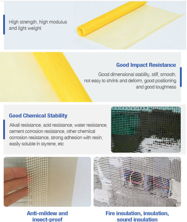 120g 4*4 Fiberglass Mesh For Concrete Countertops 5x5 Glass Fibre Mesh Fabric 0