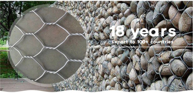 Pvc Coated 2.0mm Gabion Mesh Basket 9 X 11cm Hexagonal Hole Weaving 0