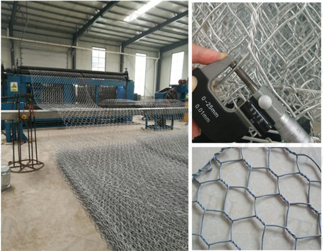 Flood Control  6 X 8 Cm Hole Gabion Mesh Basket Galfan Coated Metals 0