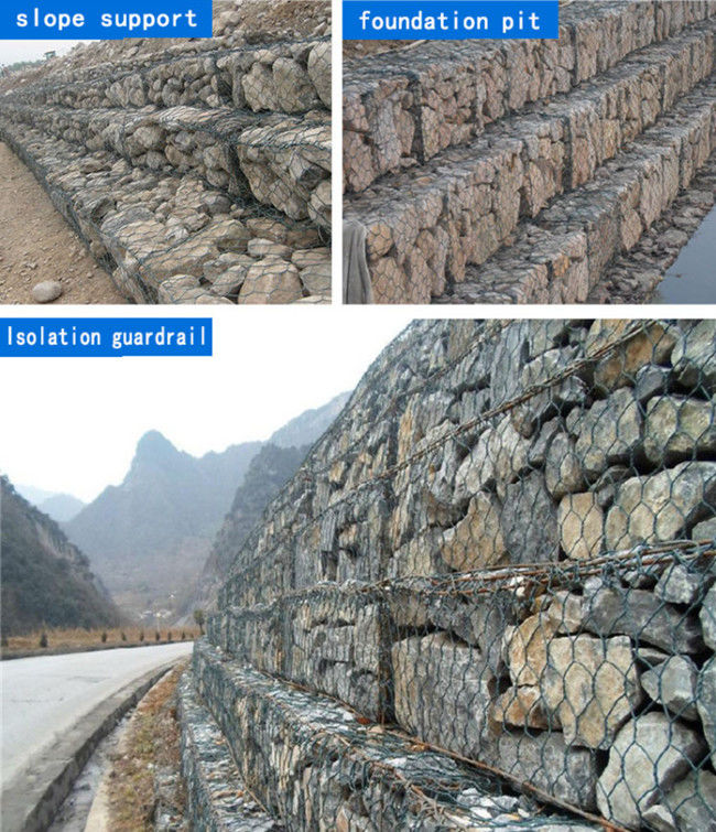 8 X 10cm Pvc Coated Hexagonal Wire Mesh Gabion Protecting Dam 2