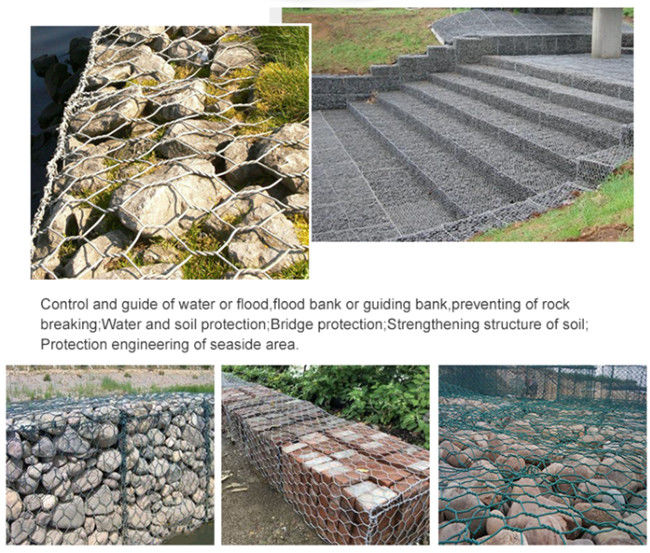 8x10cm Galvanized Gabion Box 4mm Galvanized Hexagonal Wire Mesh Easy Assembled 3