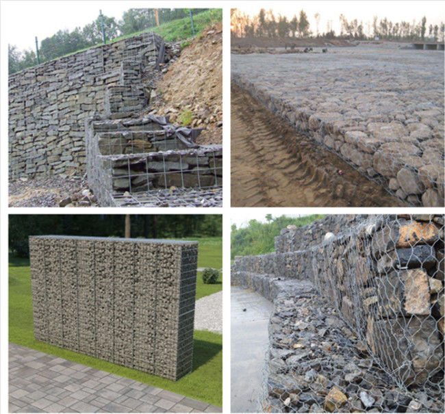 5 Twist 3 ×1×0.3m GI Wire Galvanized Gabion Box Mattress For Seashore Protection 2