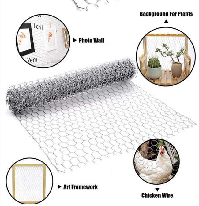 1.8m BWG 21 Chicken Mesh Fence 1/4" Hot Dip Galvanized Hex Netting 1