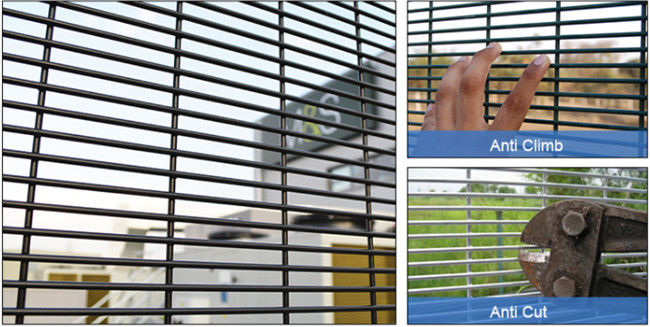 HBGB V Folded Top RAL 2.2m Anti Climb Mesh Fence OEM Anti Cut 0