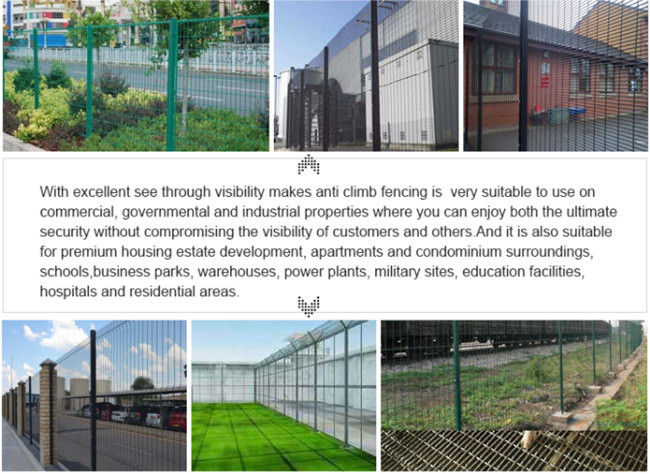 HBGB V Folded Top RAL 2.2m Anti Climb Mesh Fence OEM Anti Cut 2