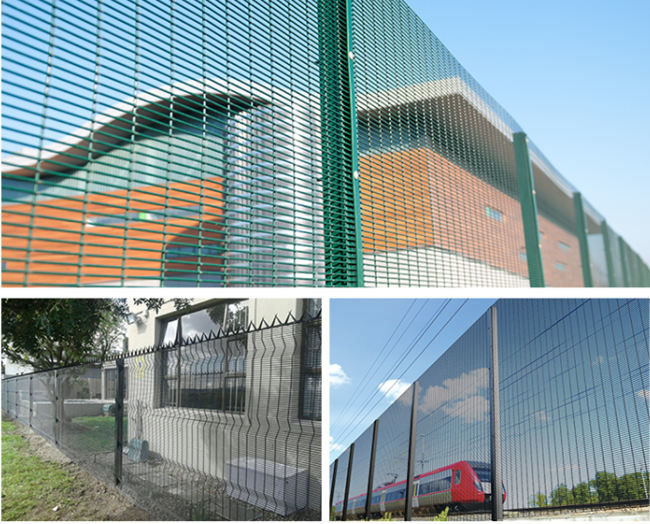 2.3m High Security Anti Climb Mesh Fence RAL 6005 Green 3"X0.5"X8 1