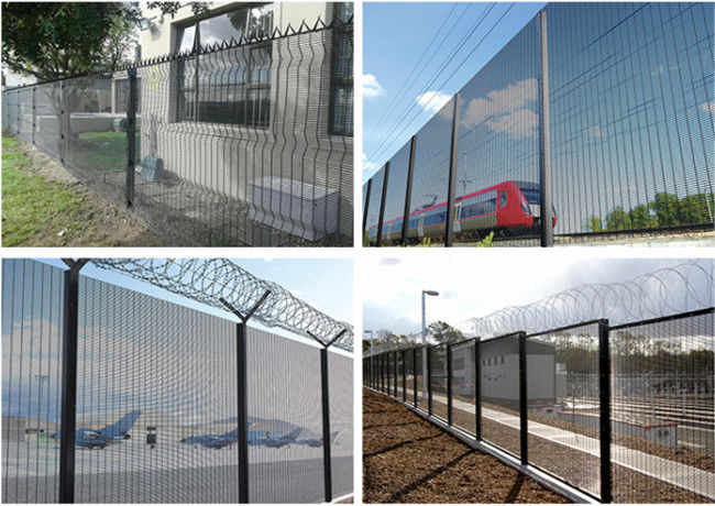 358 ISO 9001 Barbed Anti Climb Wire Mesh Fencing 1.8m Height 2