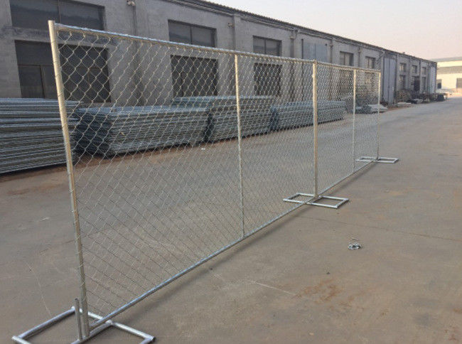 Galvanized Metal Construction Fence Panels Chain Link 75x75mm 6x12ft 0