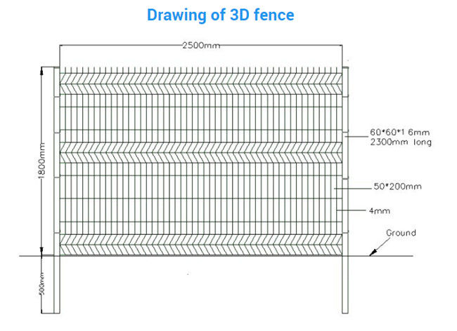 3000*1830mm Pvc Coated Wire Mesh Fence 3d Curved Welded Security 1