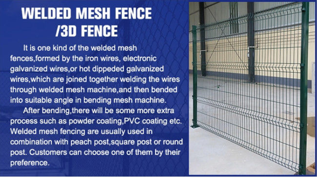 H2.5m 3D Welded PVC Coated Wire Mesh Fence Panels 60x60x1.5mm Green 0