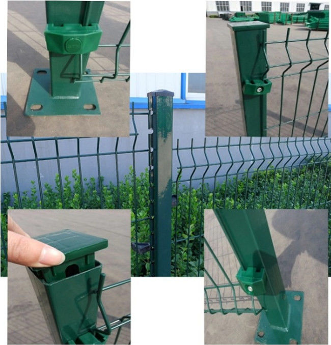 50*200mm Pvc Coated Wire Mesh Fence 3d Curved Welded With Peach Post 2