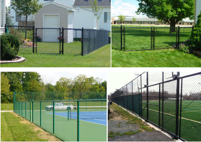 Decorative 2.1m PVC Coated Chain Link Wire Mesh OEM For Boundary Wall 2