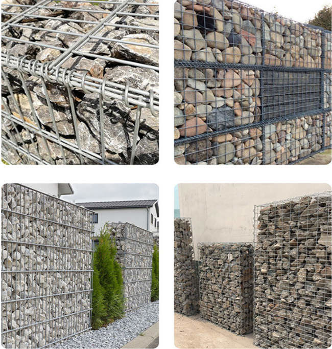 Green Pvc Powder Coated Welded Gabion Baskets Anti Corrosion Seawall Protective 3