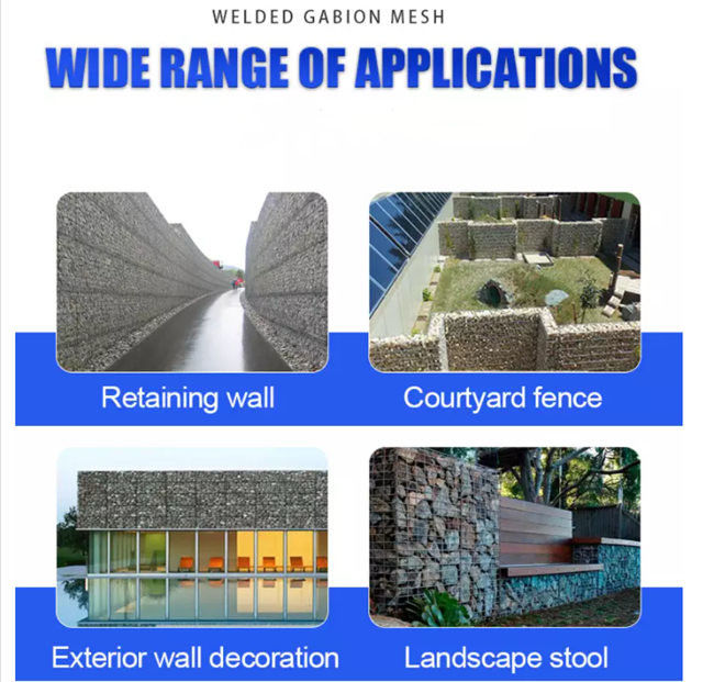 50 X 50mm Hole Size Welded Gabion Mesh Galfan Coated For Retaining Wall 3