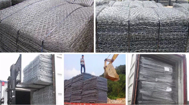 8x10cm Hole Gabion Mesh Basket Galvanized Anti Corrosive Stone Filled Q195 2
