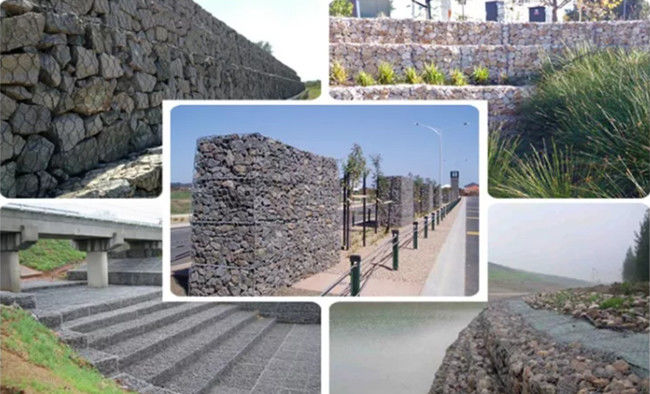 Normal Size Stone Retaining Wall Galvanized Gabion Box 2m X 1m X 1m For Sea Wall Contruction 2