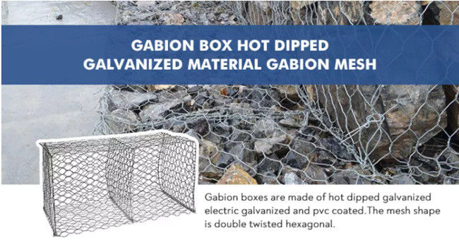 Hot Dip 4.0mm Galvanized Gabion Box Hexagonal Woven Mesh Retaining Wall 0