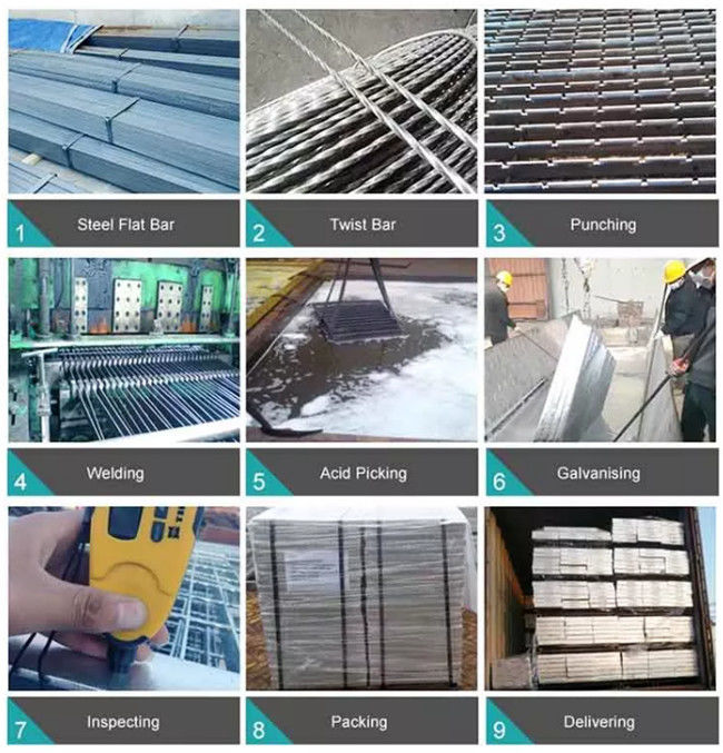 Toothed Driveway Serrated Galvanized Steel Grating Anti Slip 32x5mm Bar 0