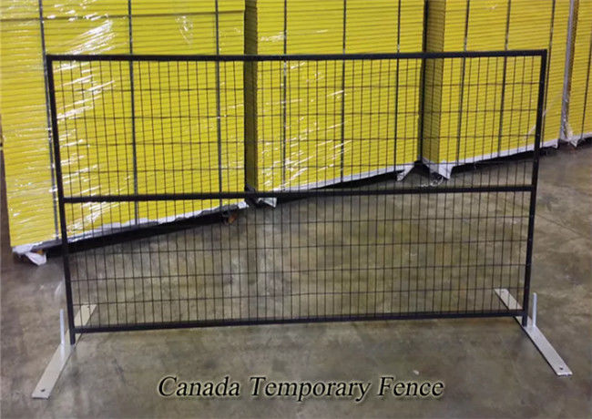 Yellow Galvanized Canada Temporary Construction Fence Panel With Clips And Base 1